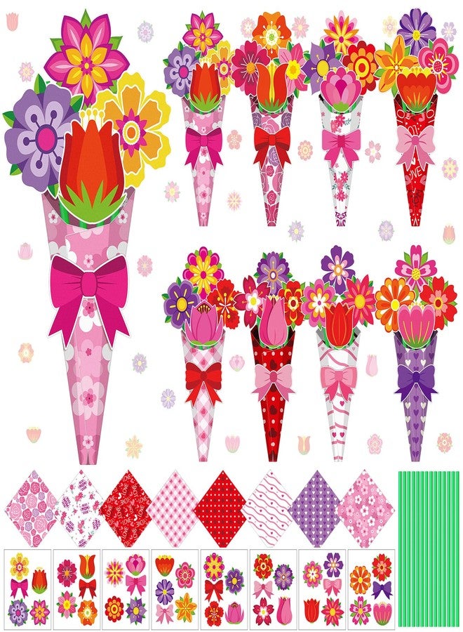 Glenmal 32 Sets Mother Day Flower Bouquet Craft Kit, Make Your Own Bunch of DIY Mother Day Flowers Craft Bouquet for Fun Activities Holiday Appreciation Teacher Thankful Gift - Image 1